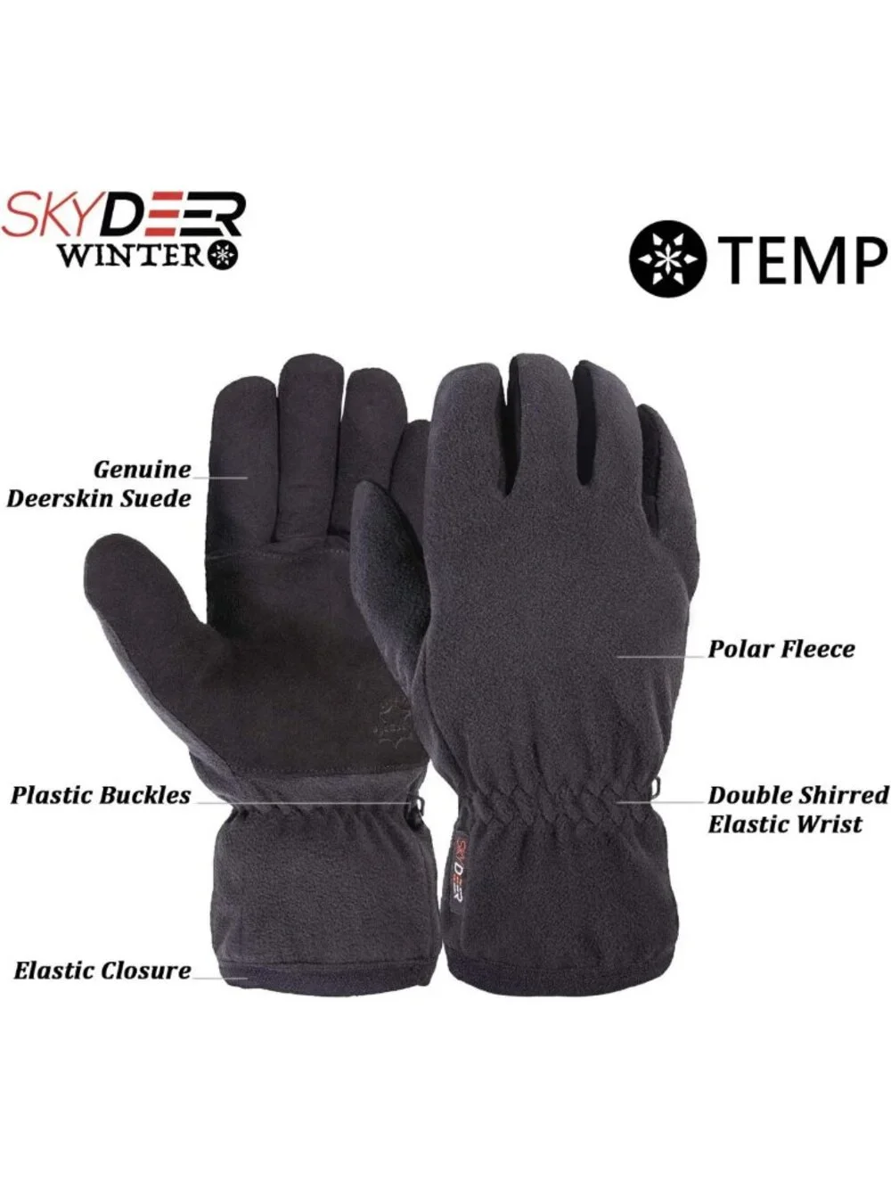 Cozy Winter Gloves - Soft Deerskin Suede, Thermal Fleece & 3M Thinsulate